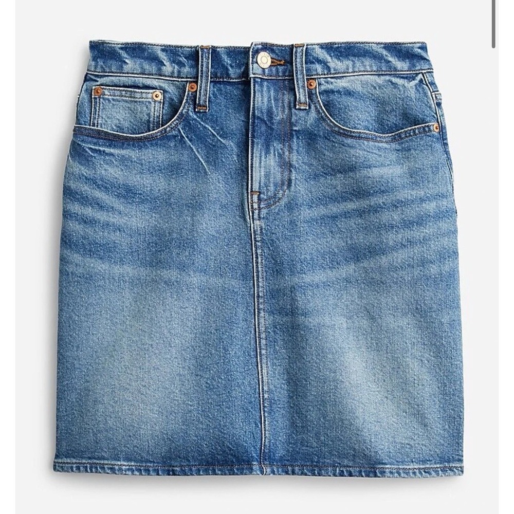NWT J Crew Denim Mini Jean Skirt sz 27 Light Sky Wash BG551 Womens Blue